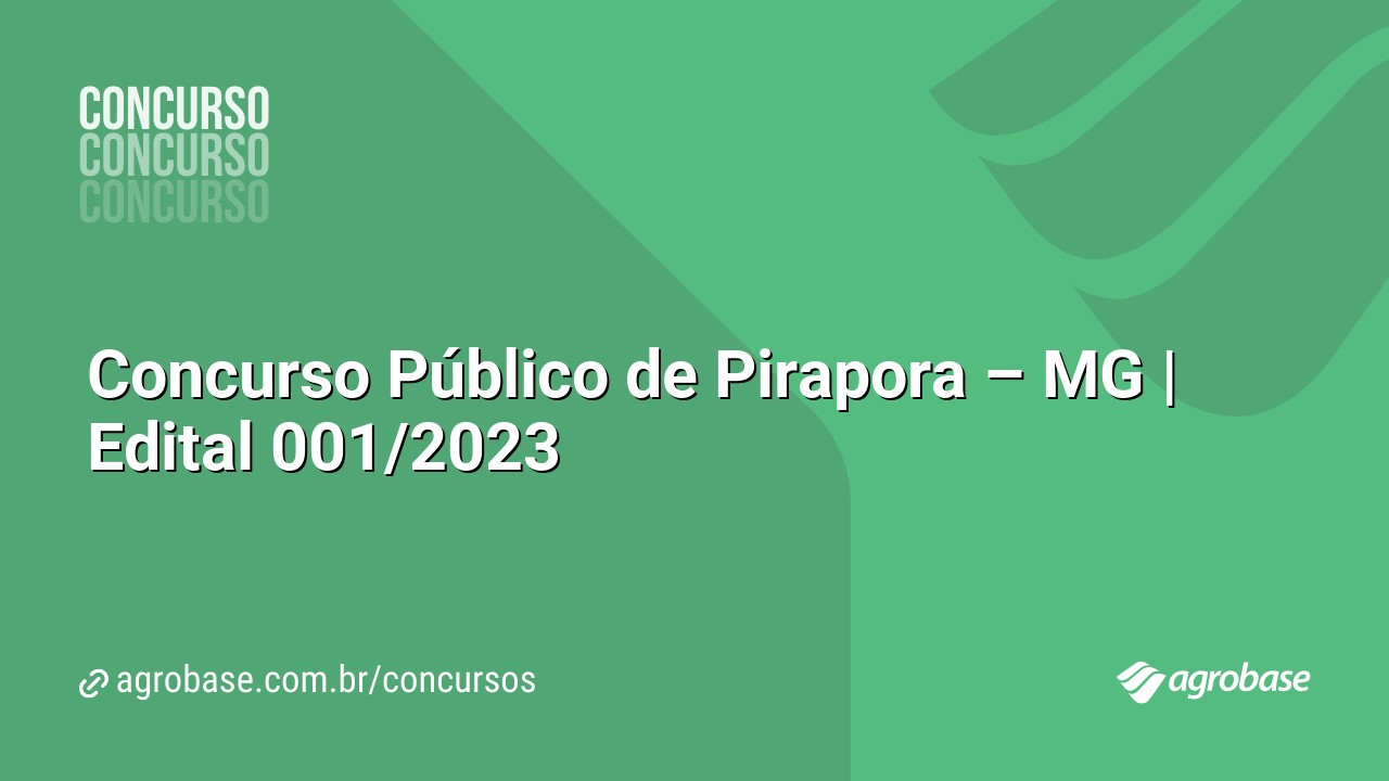 Concurso P Blico De Pirapora Mg Edital