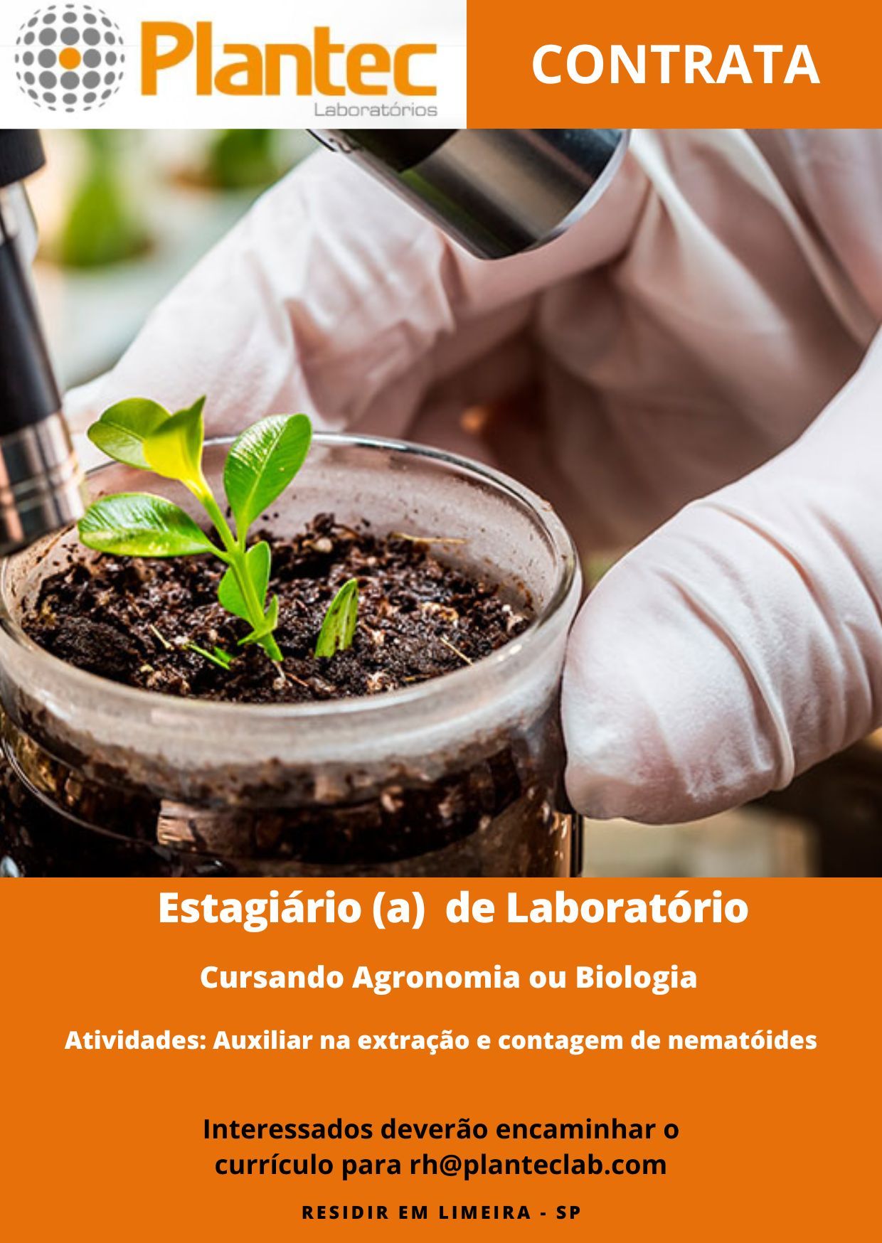Estagiário(a) de laboratório (nematóides) – Limeira/SP