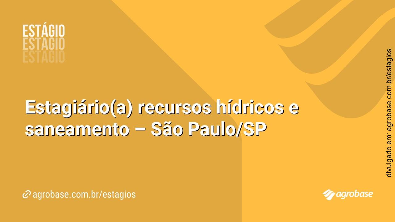Estagiário(a) recursos hídricos e saneamento – São Paulo/SP