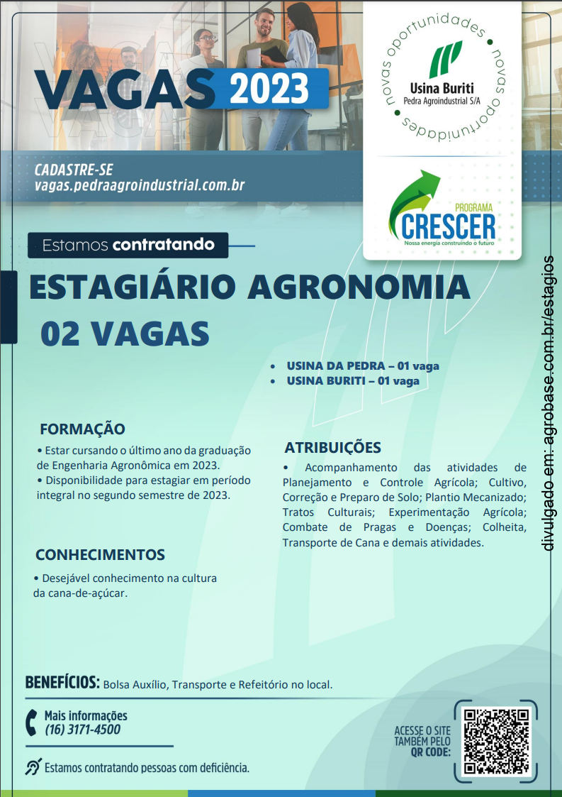 02 vagas estagiário em agronomia – Buritizal/SP e região