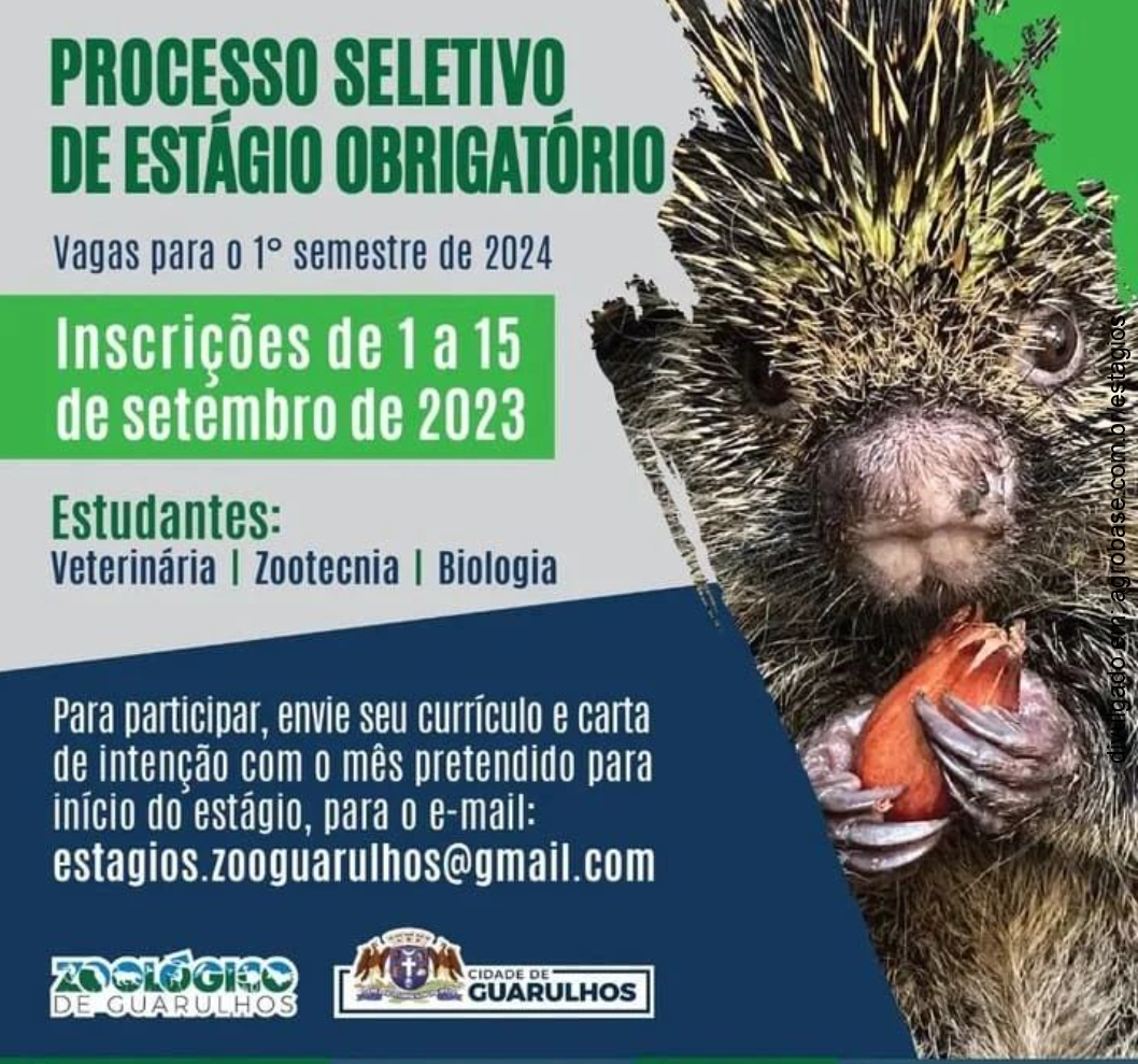 Estágio para estudantes de biologia, veterinária ou zootecnia – Guarulhos/SP