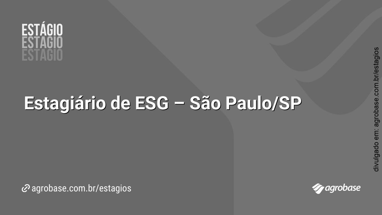 Estagiário de ESG – São Paulo/SP