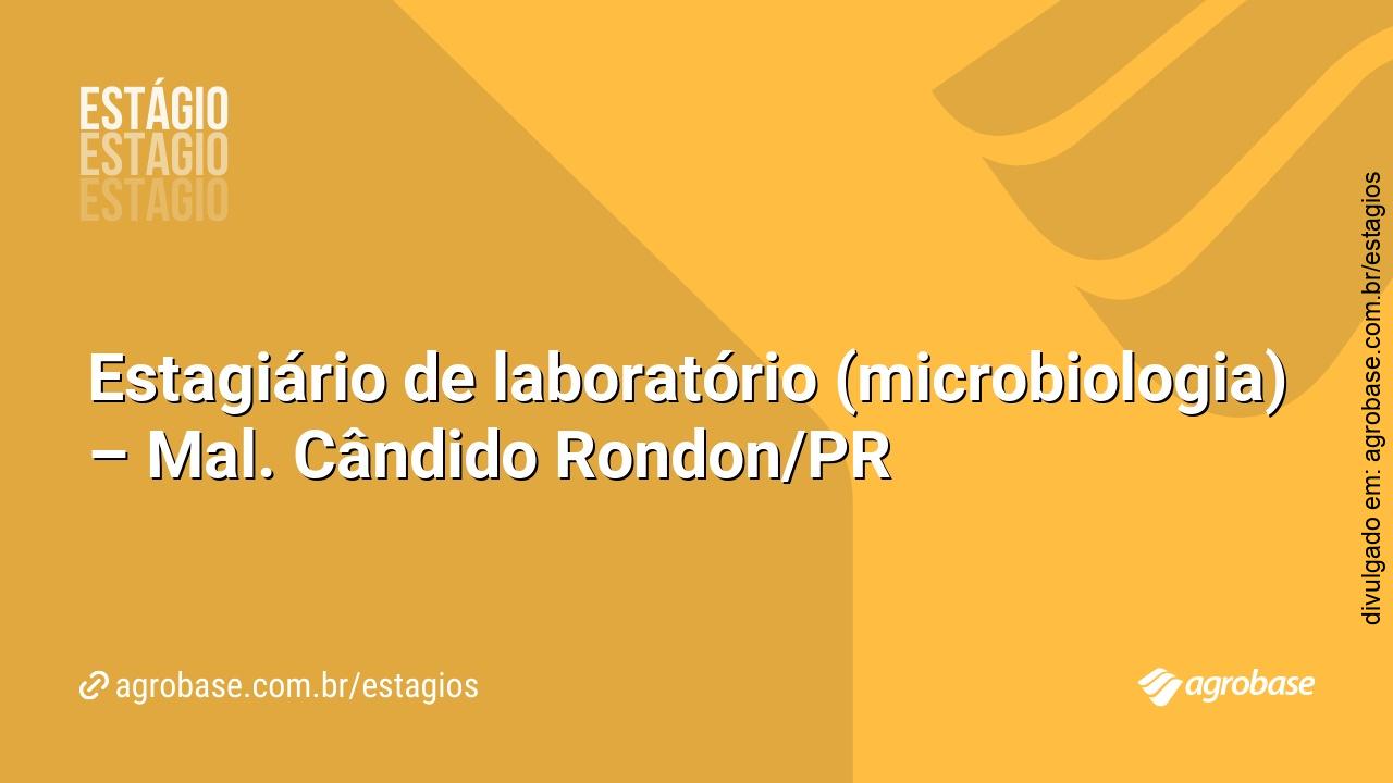 Estagiário de laboratório (microbiologia) – Mal. Cândido Rondon/PR