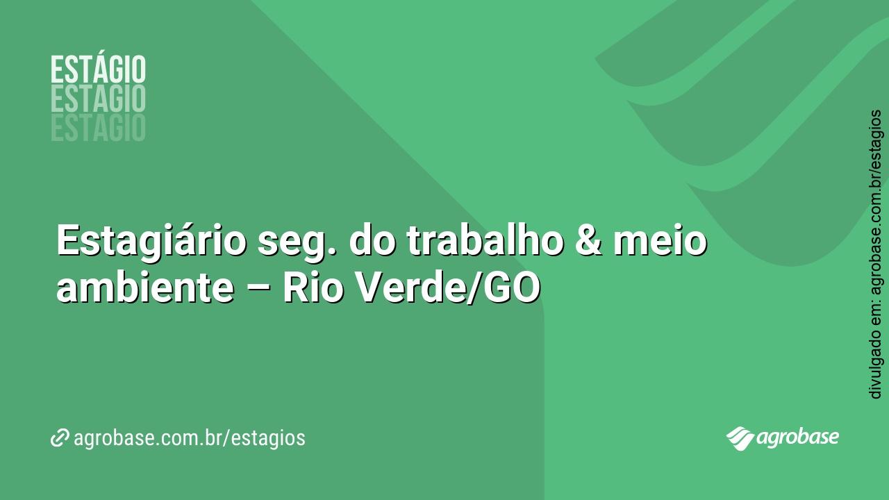 Estagiário seg. do trabalho & meio ambiente – Rio Verde/GO