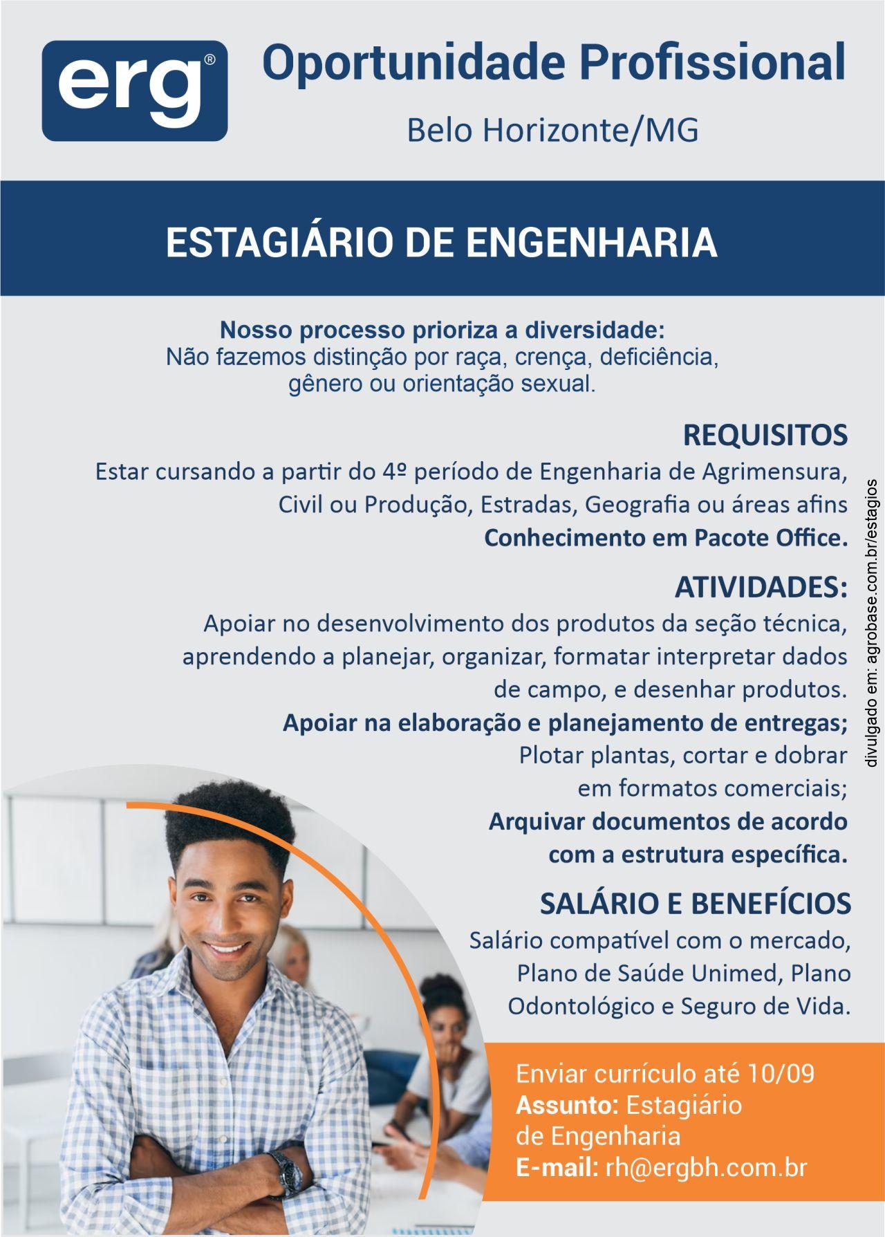 Estagiário de engenharia – Belo Horizonte/MG