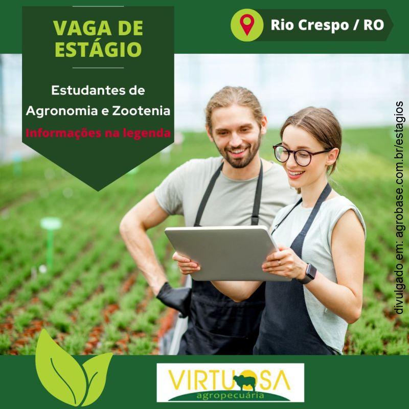 Estagiário de agronomia e/ou zootecnia – Rio Crespo/RO