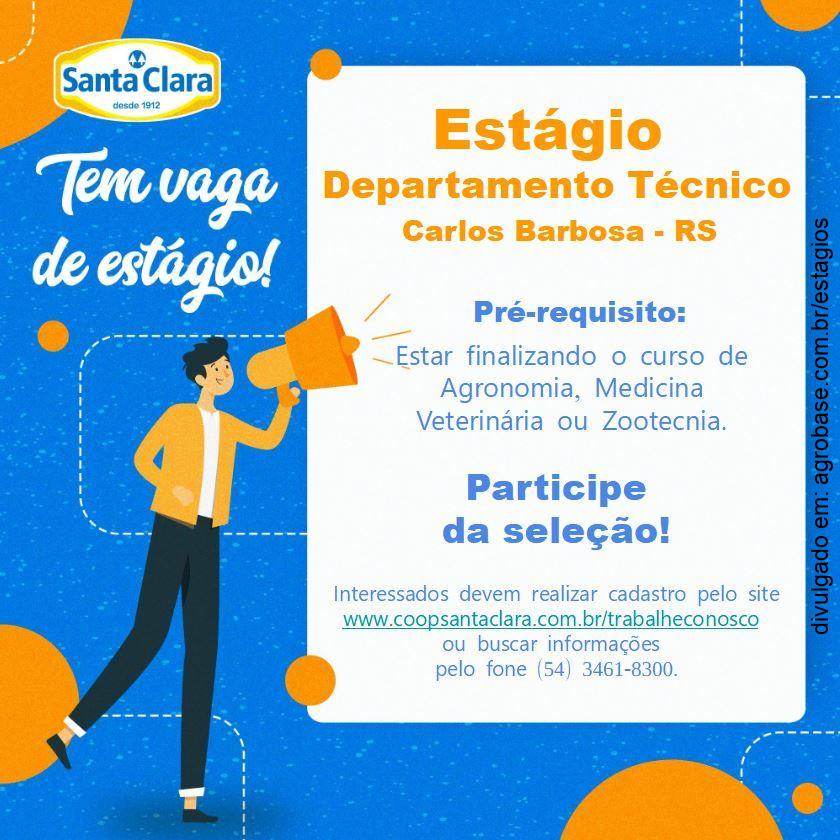Estagiário curricular (agronomia, medicina veterinária ou zootecnia) – Carlos Barbosa/RS
