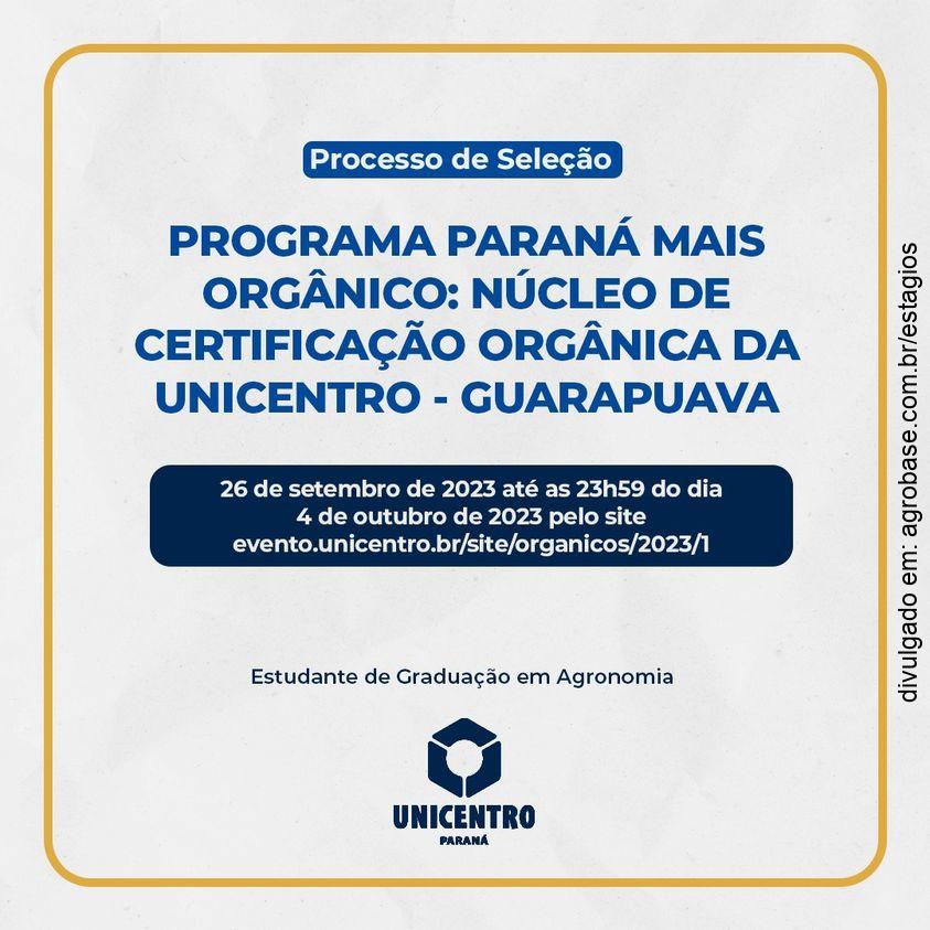 Programa Paraná mais orgânico – Guarapuava/PR