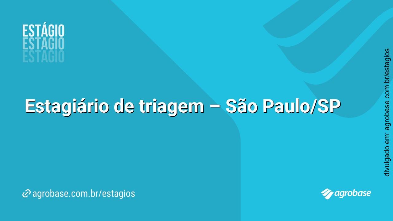 Estagiário de triagem – São Paulo/SP