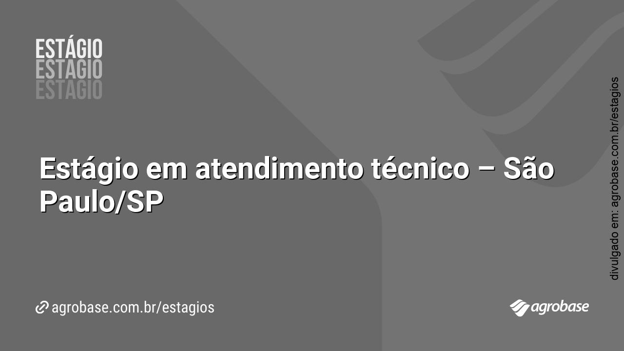 Estágio em atendimento técnico – São Paulo/SP