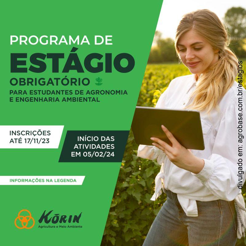 Programa de estágio da Korin agricultura e meio ambiente