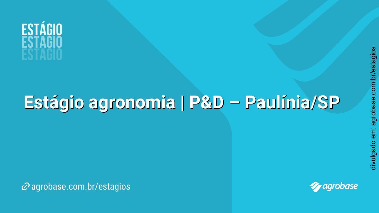 Estágio agronomia | P&D – Paulínia/SP