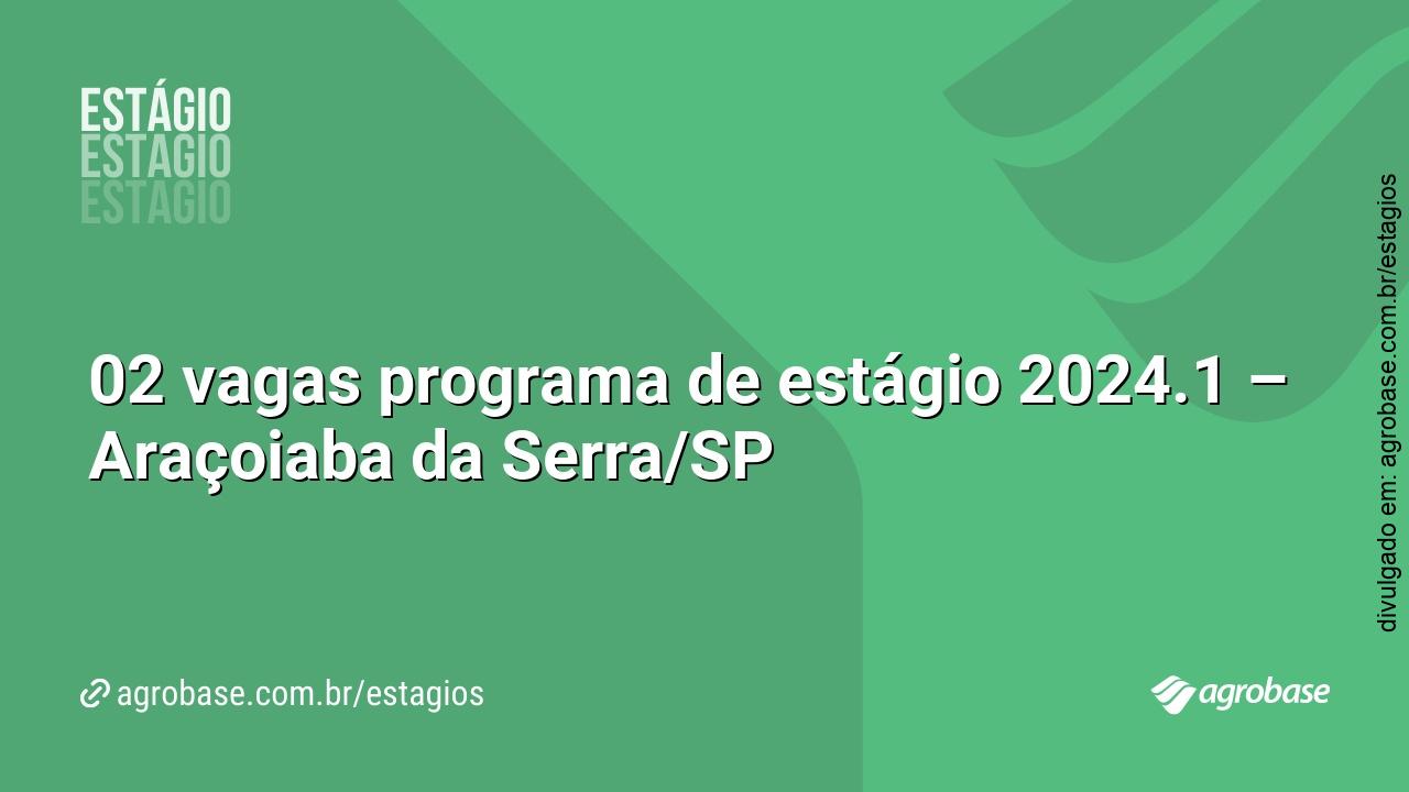 02 vagas programa de estágio 2024.1 – Araçoiaba da Serra/SP