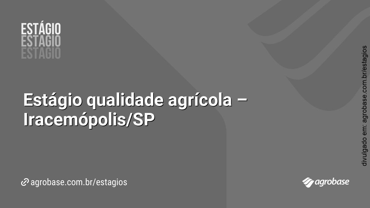 Estágio qualidade agrícola – Iracemópolis/SP