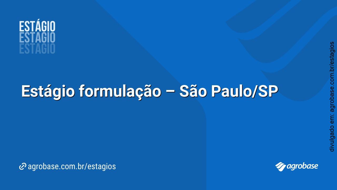 Estágio formulação – São Paulo/SP