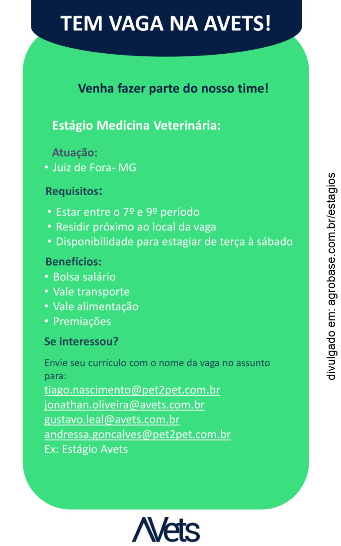 Estágio medicina veterinária – Montes Claros/MG