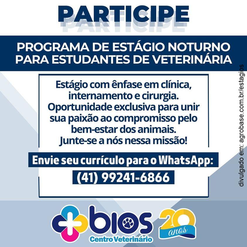 Programa de estágios noturno medicina veterinária – Curitiba/PR