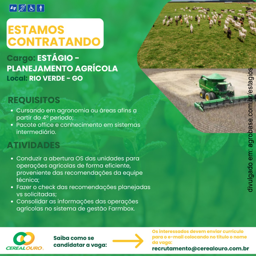 Estágio em planejamento agrícola – Rio Verde/GO