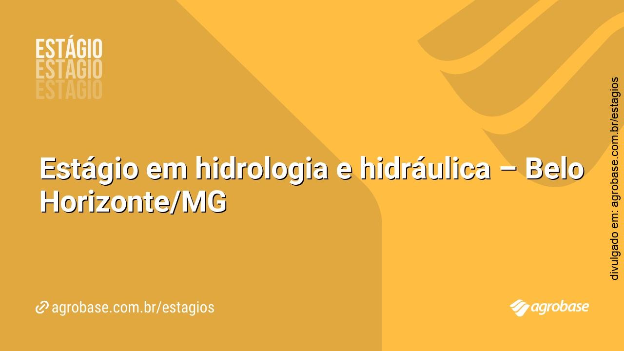 Estágio em hidrologia e hidráulica – Belo Horizonte/MG