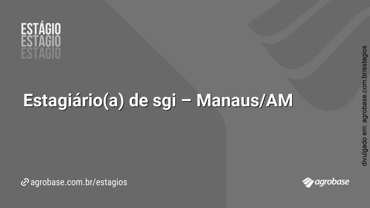 Estagiário(a) de sgi – Manaus/AM