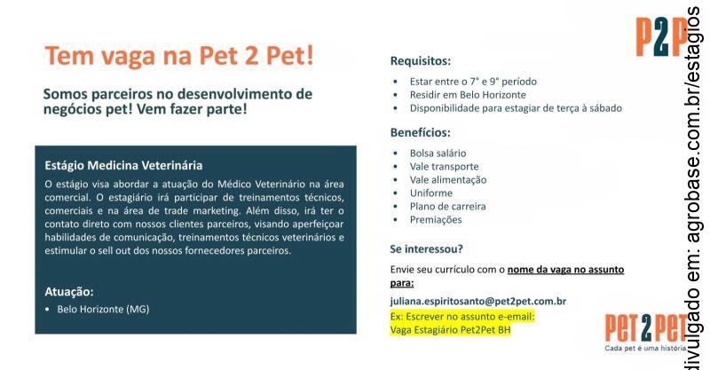 Estágio em medicina veterinária – Belo Horizonte/MG