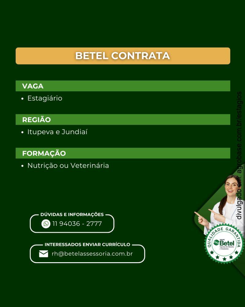 Estagiário nutrição ou veterinária – Itupeva e Jundiaí/SP