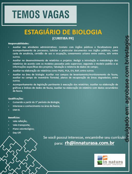 Estagiário de biologia – Curitiba/PR