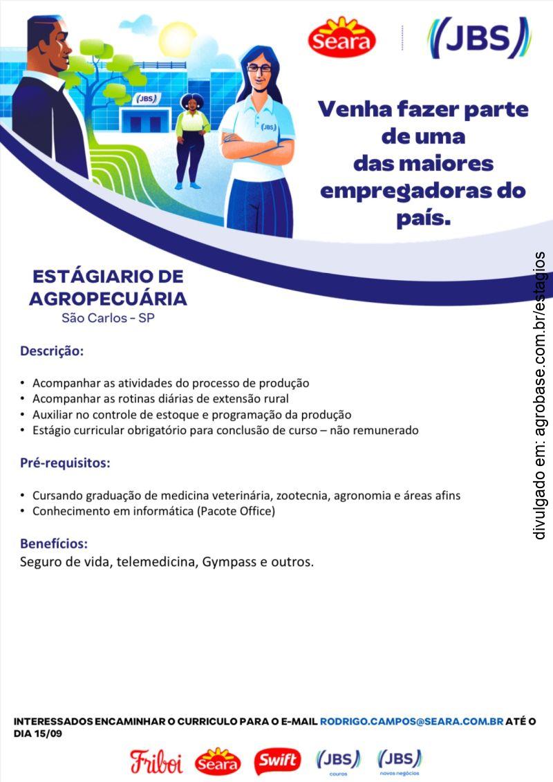 Estagiário de agropecuária – São Carlos/SP