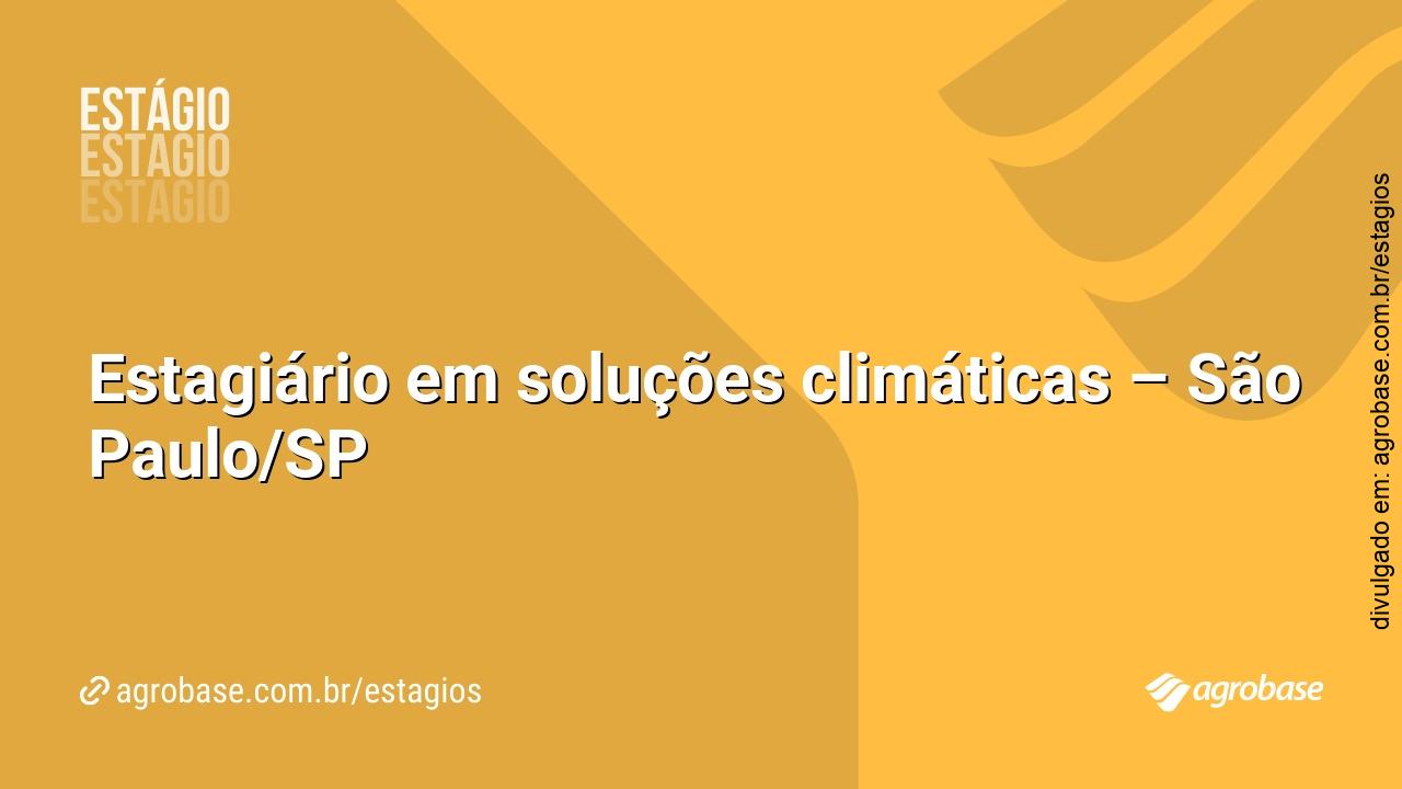 Estagiário em soluções climáticas – São Paulo/SP