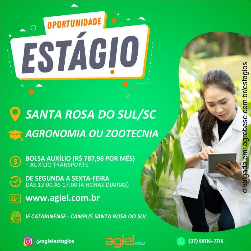 Estágio em agronomia ou zootecnia – Santa Rosa do Sul/SC