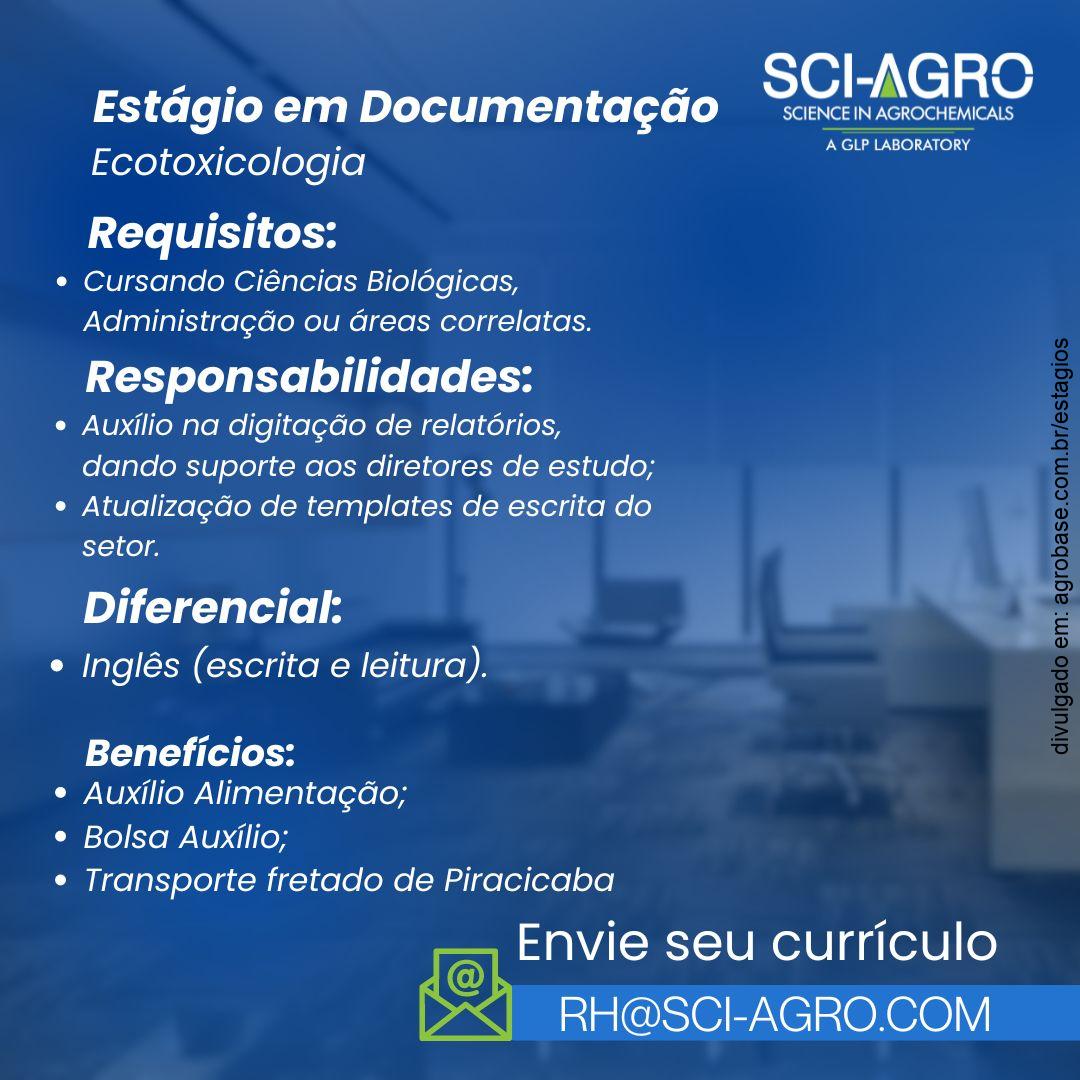 Estágio em documentação ecotoxicologia – Charqueada/SP