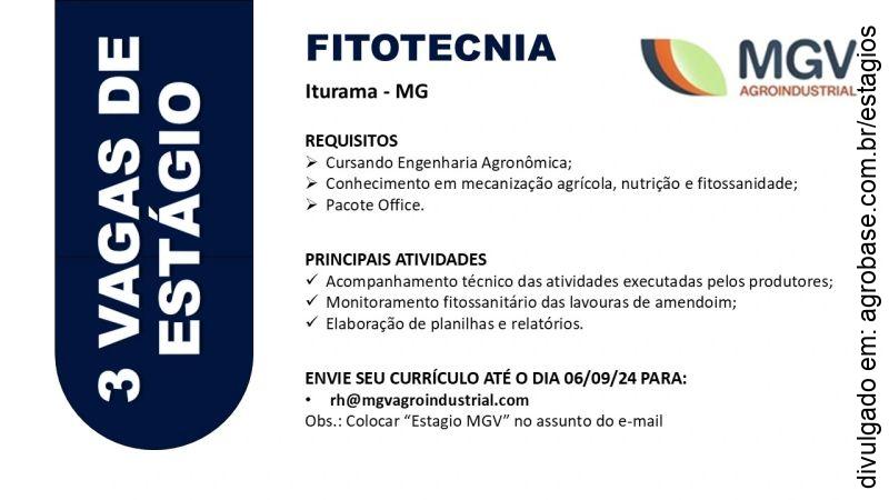 03 vagas de estágio área fitotecnia – Iturama/MG