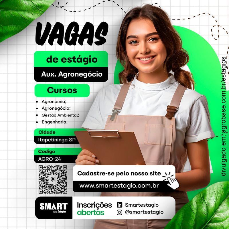 Vagas de estágio aux. agronegócio – Itapetininga/SP