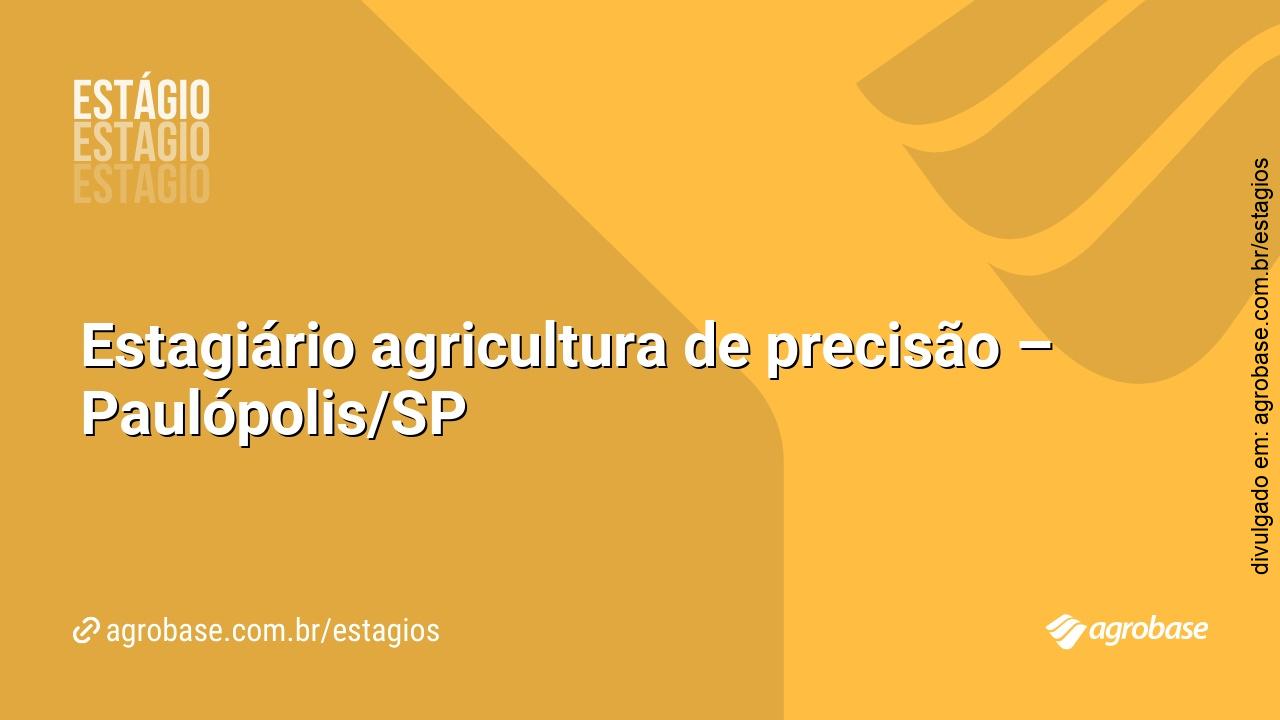 Estagiário agricultura de precisão – Paulópolis/SP