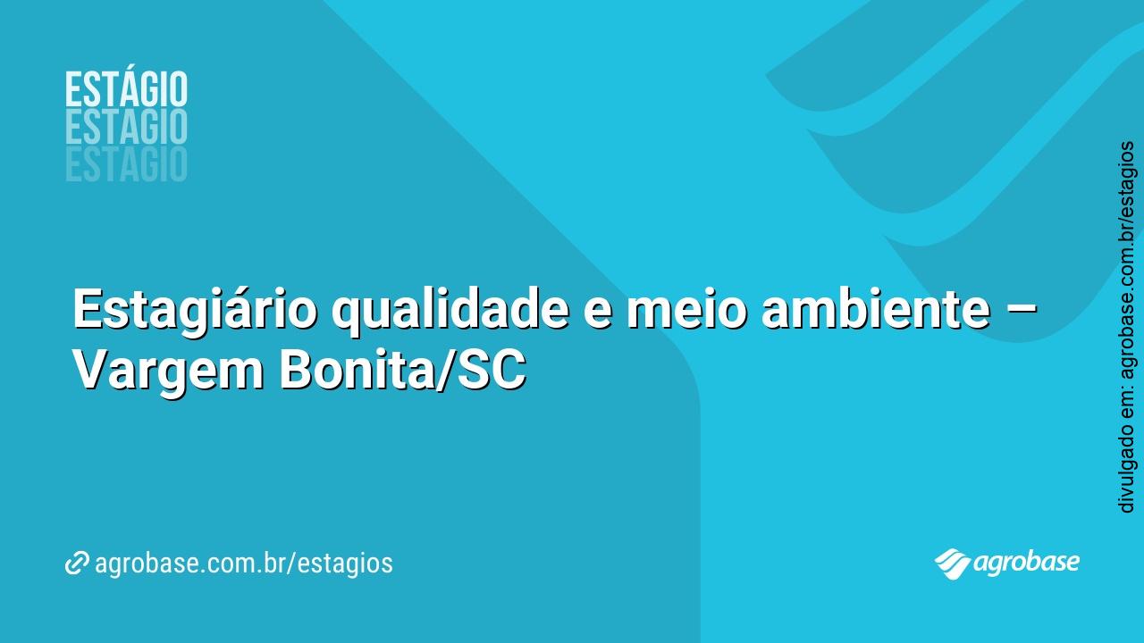 Estagiário qualidade e meio ambiente – Vargem Bonita/SC