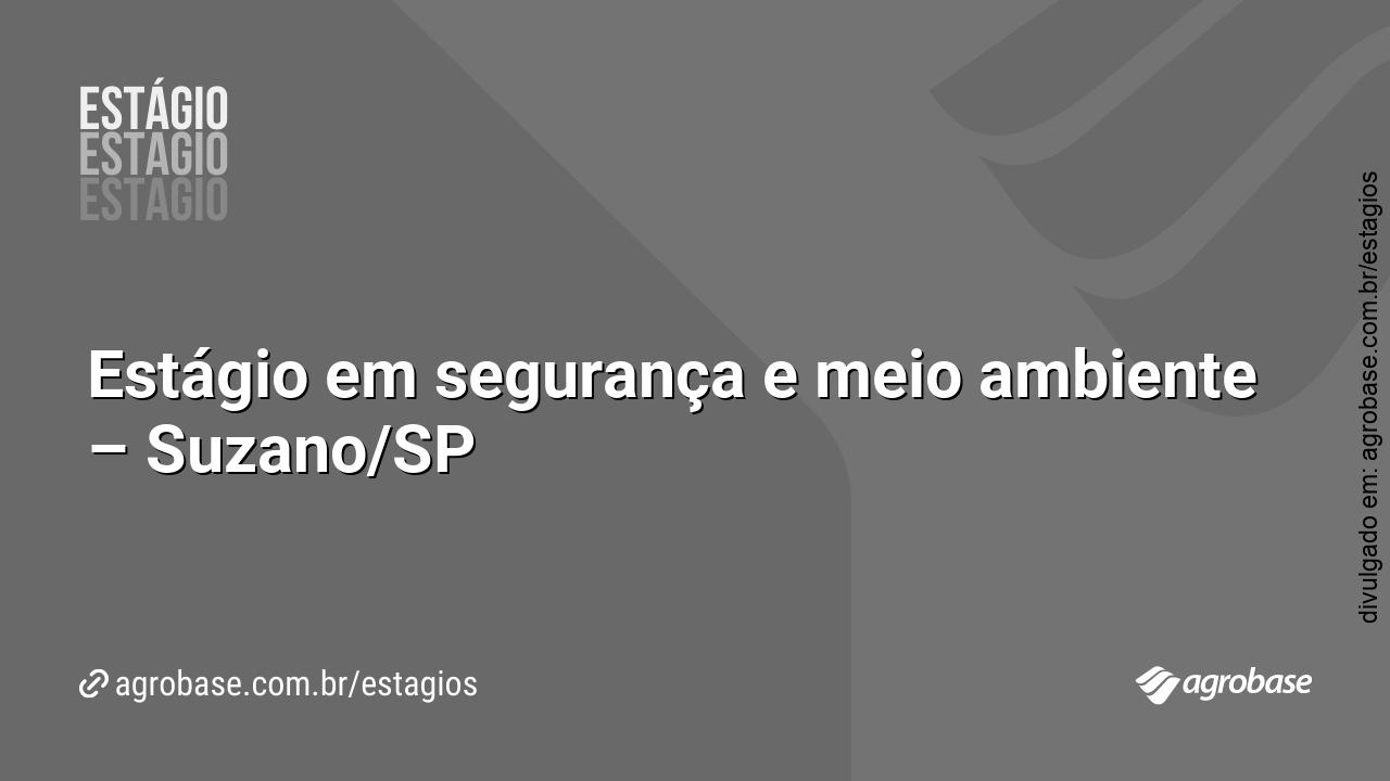 Estágio em segurança e meio ambiente – Suzano/SP