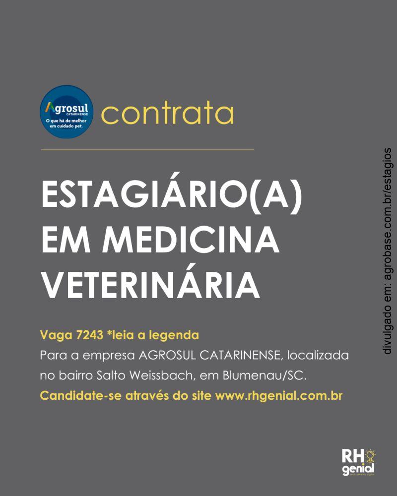 Estagiário em medicina veterinária – Blumenau/SC (Salto Weissbach)