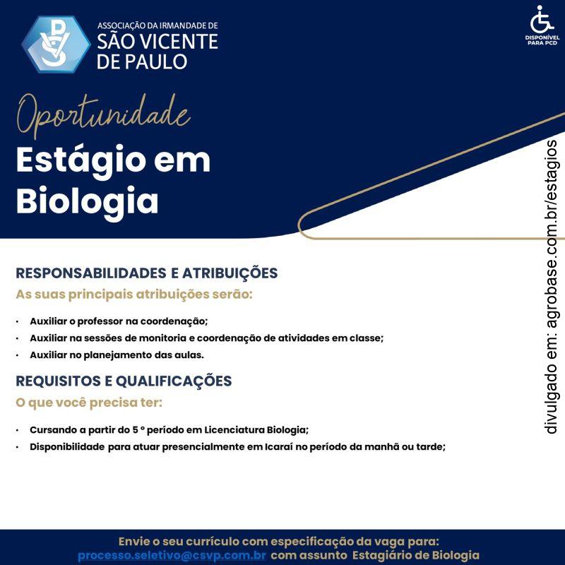 Estágio em biologia – Niterói/RJ