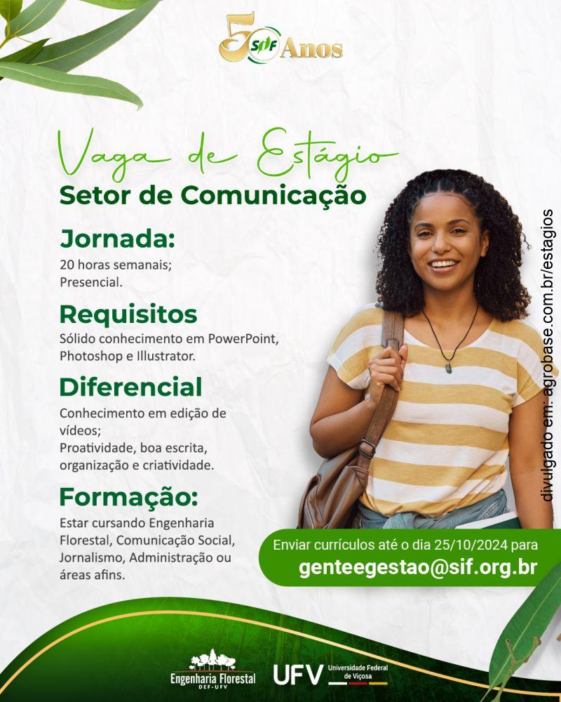 Estagiário no setor de comunicação – Viçosa/MG