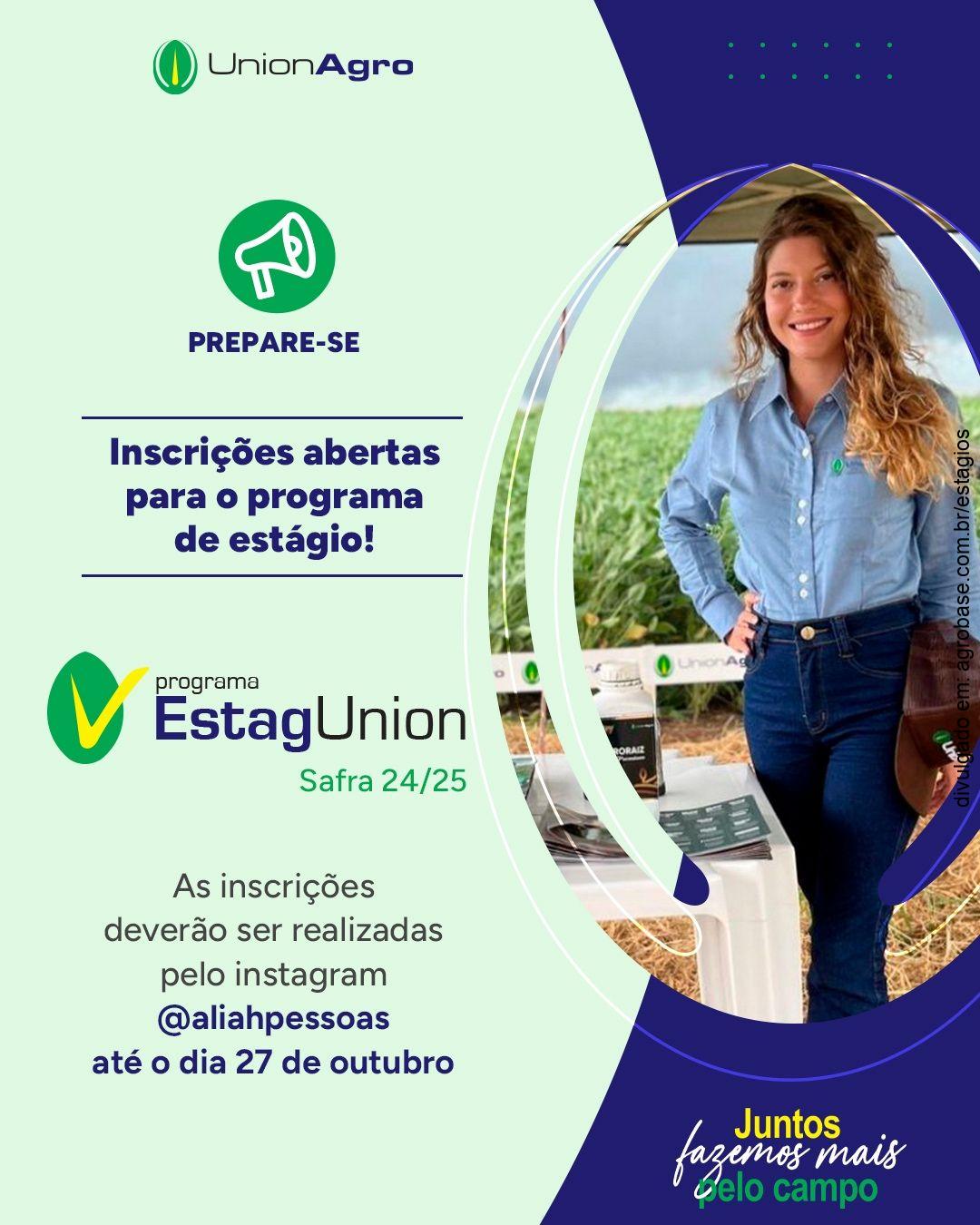 Programa de estágio UnionAgro – MS, PR, SP e MG