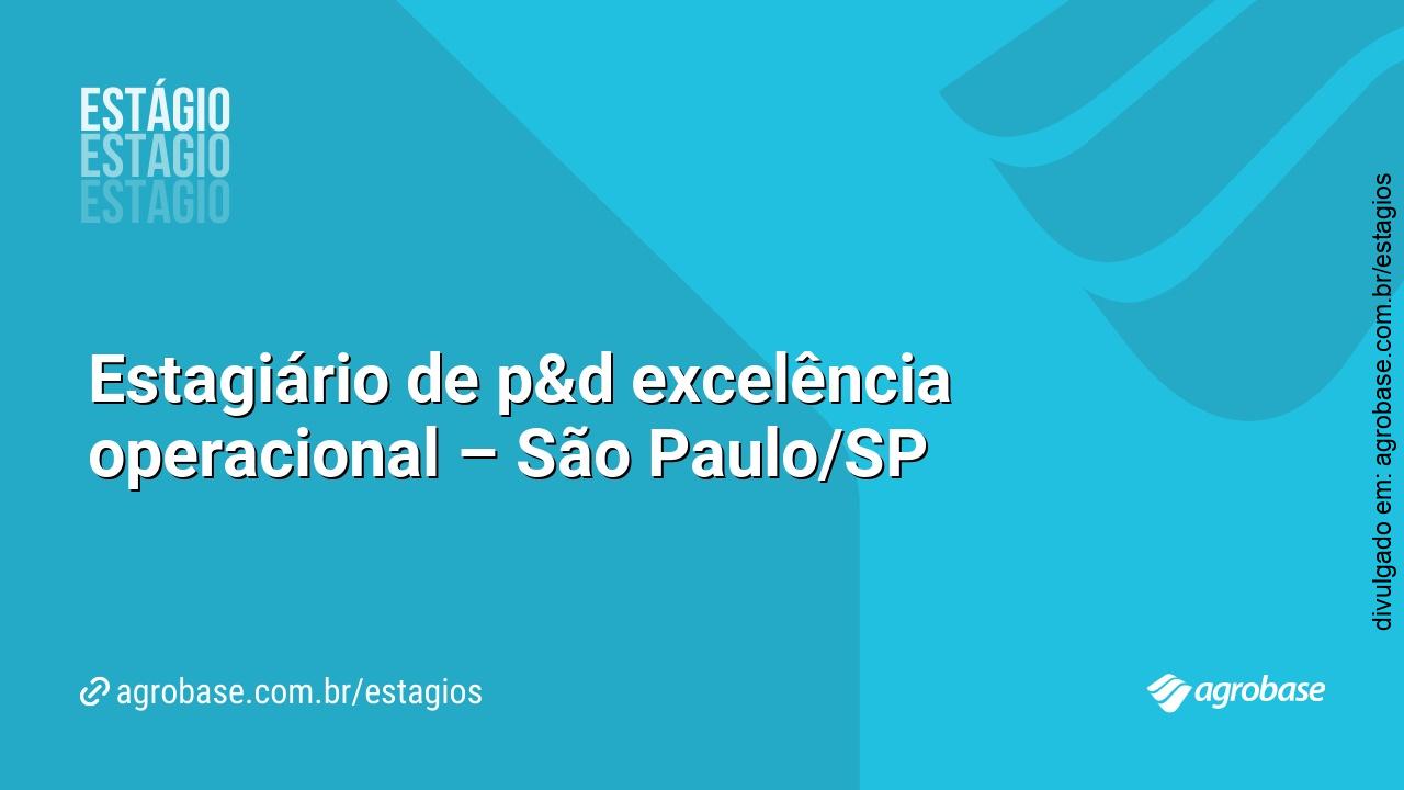 Estagiário de p&d excelência operacional – São Paulo/SP