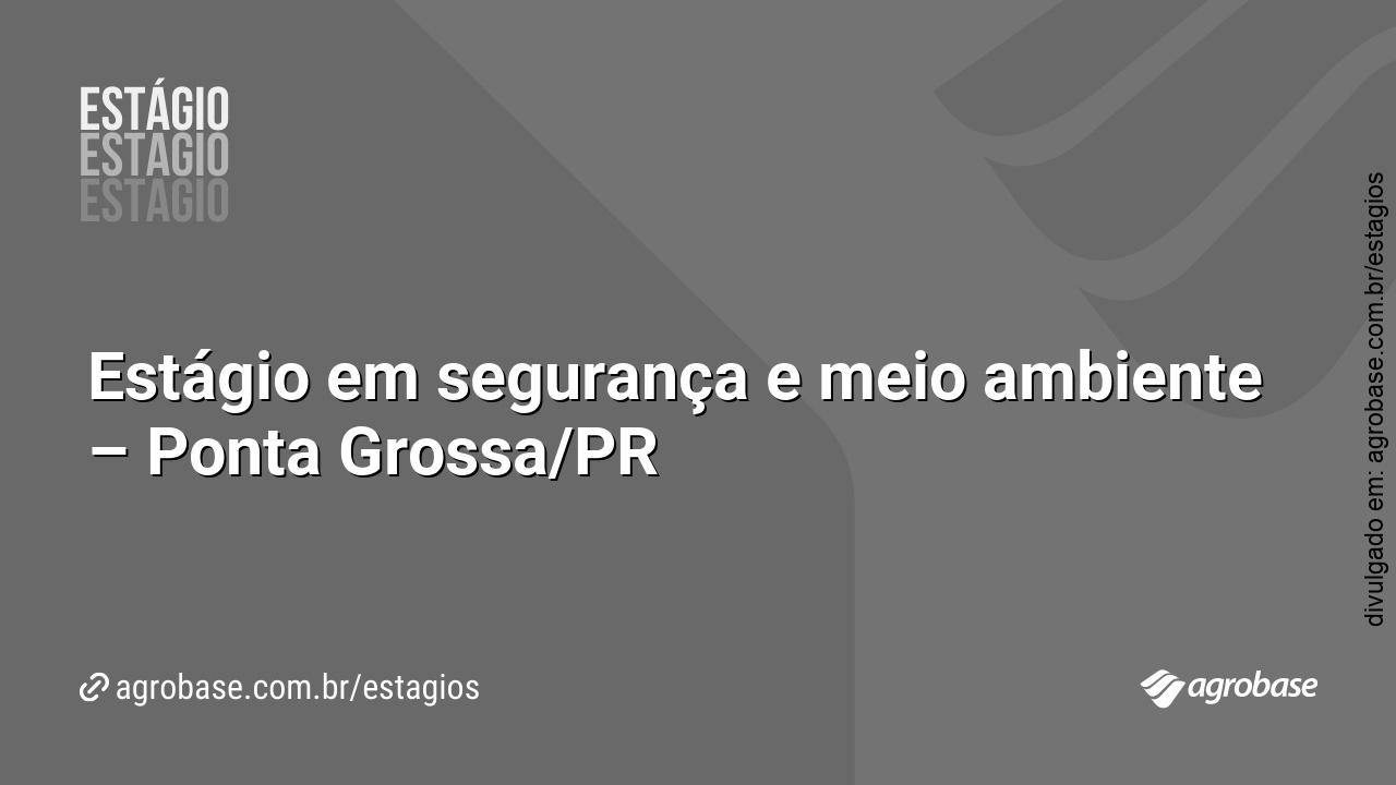 Estágio em segurança e meio ambiente – Ponta Grossa/PR