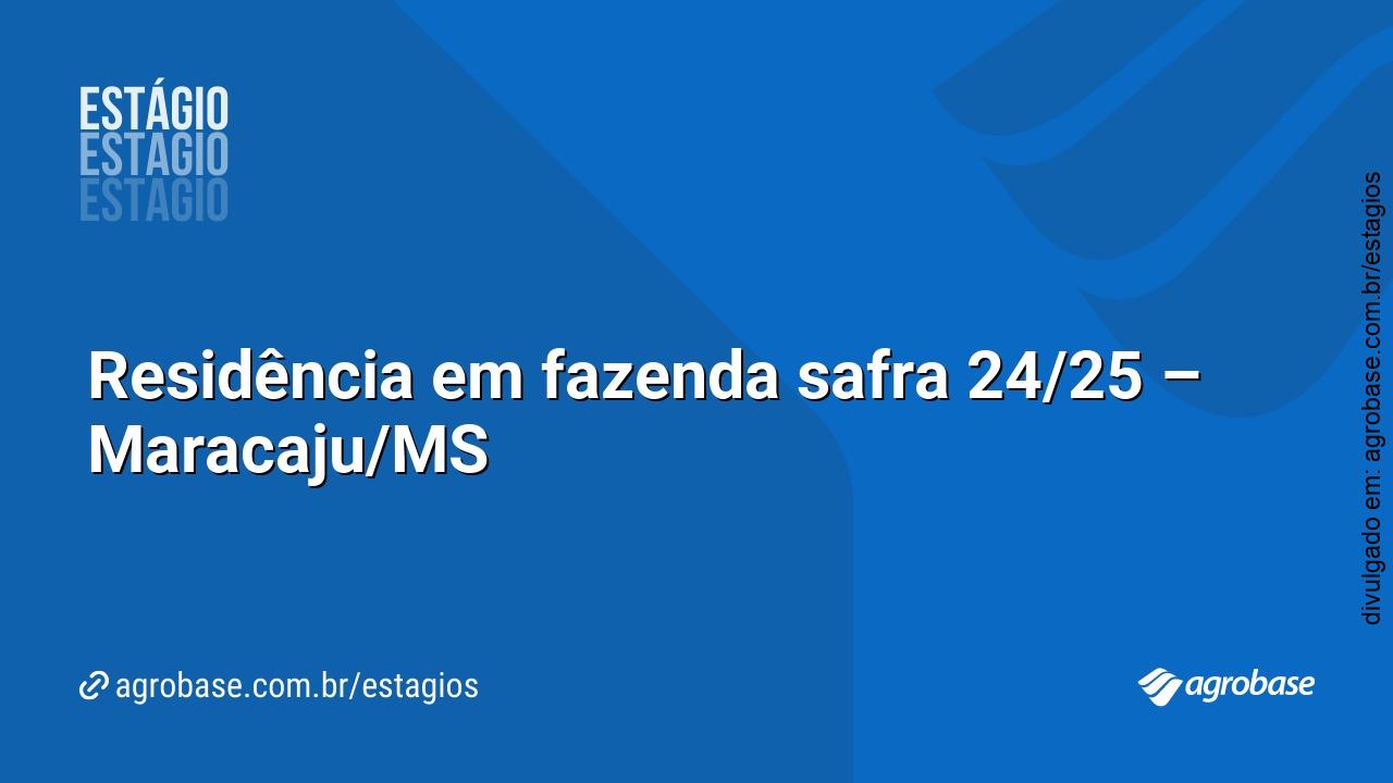 Residência em fazenda safra 24/25 – Maracaju/MS