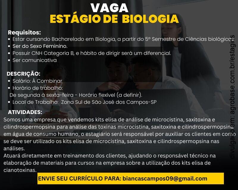 Estágio de biologia – São José dos Campos/SP