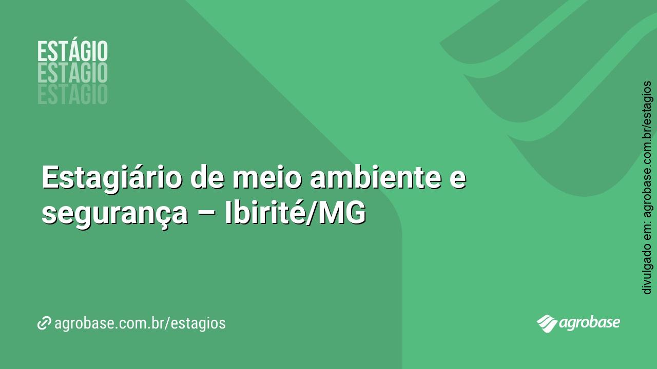 Estagiário de meio ambiente e segurança – Ibirité/MG