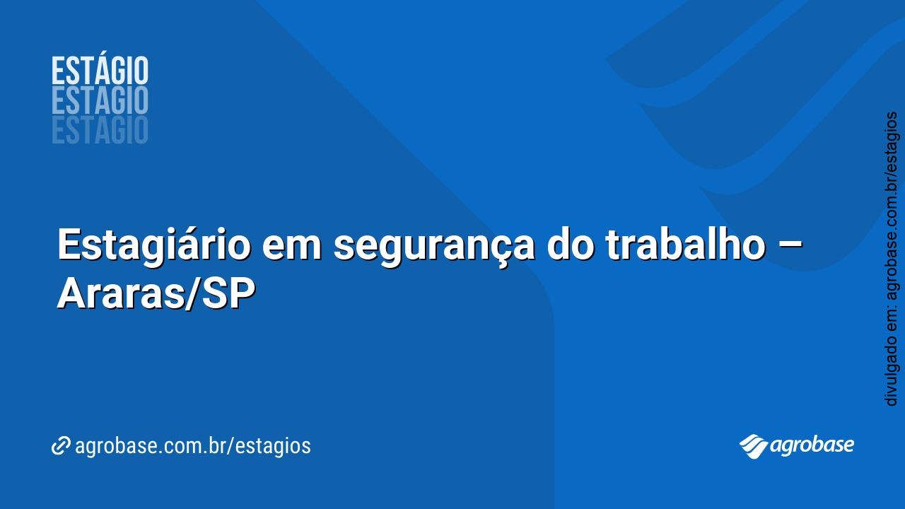 Estagiário em segurança do trabalho – Araras/SP