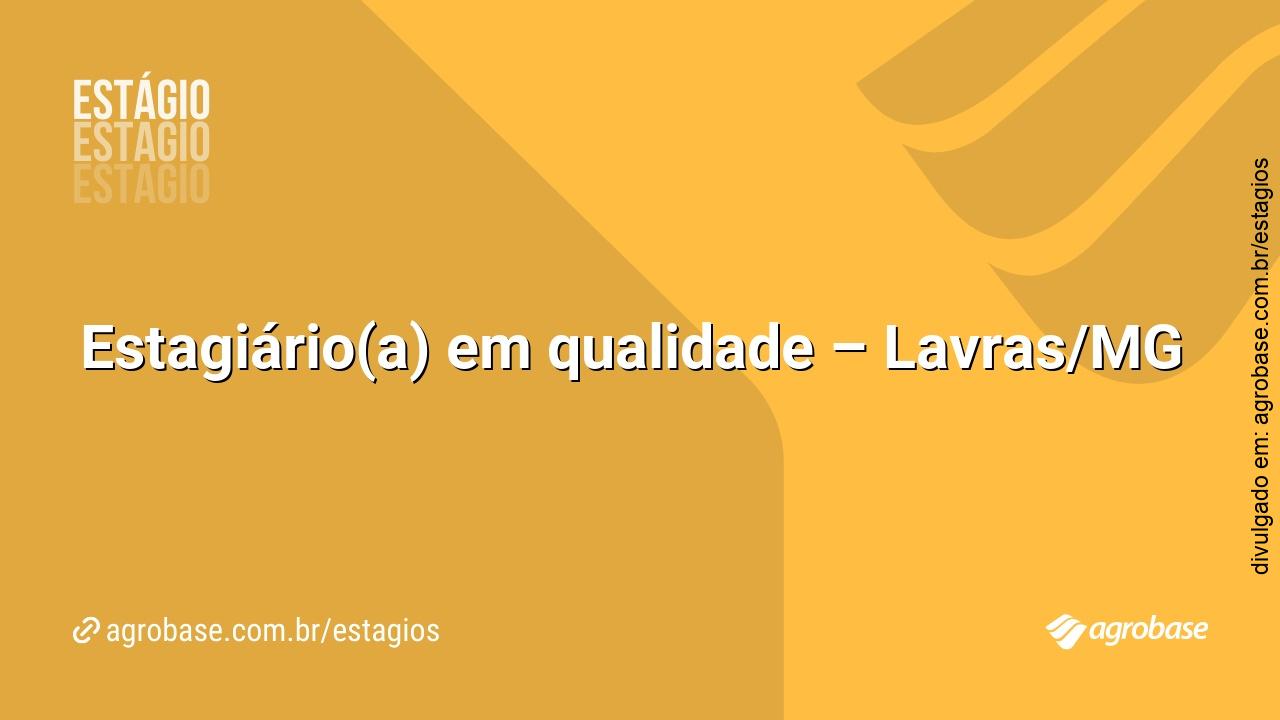 Estagiário(a) em qualidade – Lavras/MG