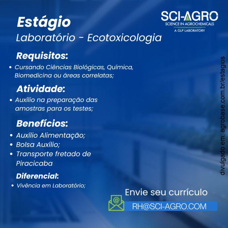 Estágio em laboratório ecotoxicologia – Piracicaba/SP