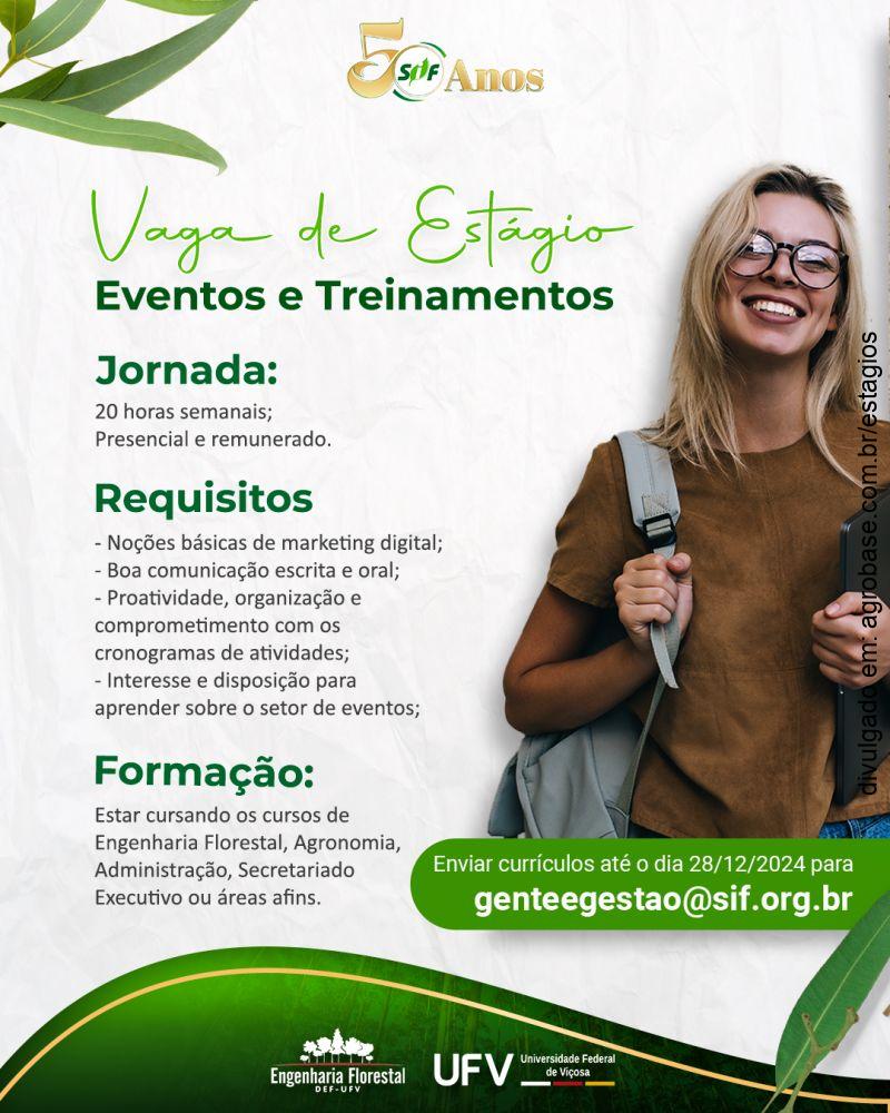 Estagiário em eventos e treinamentos – Viçosa/MG