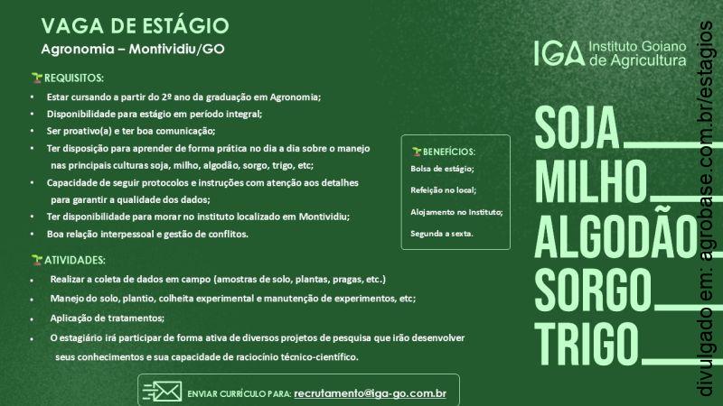 Estágio em agronomia – Montividiu/GO